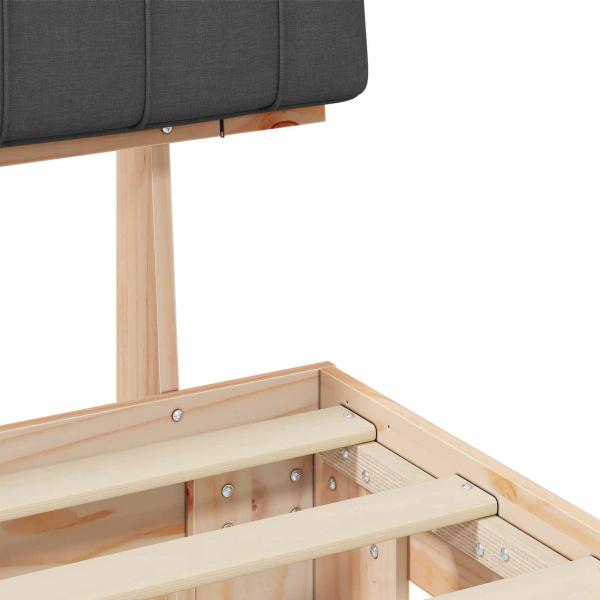 Bettgestell mit gepolstertem Kopfteil Dunkelgrau 200 x 200 cm