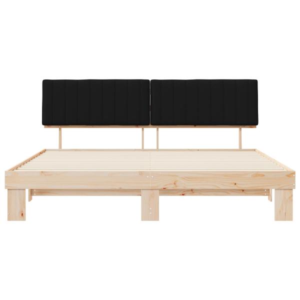 Bettgestell mit gepolstertem Kopfteil Schwarz 200 x 200 cm