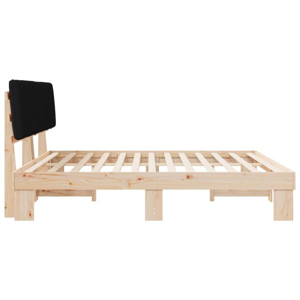 Bettgestell mit gepolstertem Kopfteil Schwarz 200 x 200 cm