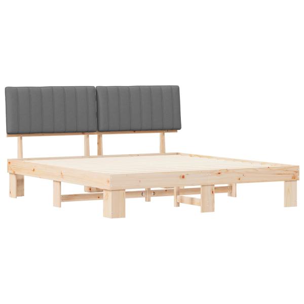 Bettgestell mit gepolstertem Kopfteil Hellgrau 180 x 200 cm