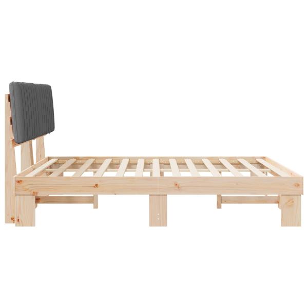 Bettgestell mit gepolstertem Kopfteil Hellgrau 180 x 200 cm