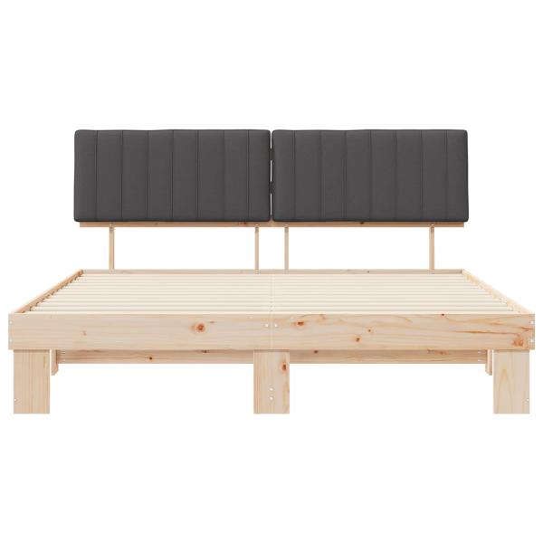 Bettgestell mit gepolstertem Kopfteil Dunkelgrau 180 x 200 cm