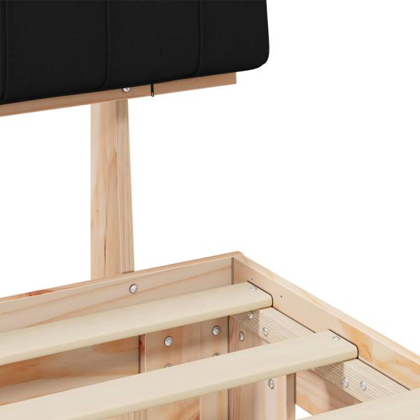 Bettgestell mit gepolstertem Kopfteil Schwarz 180 x 200 cm