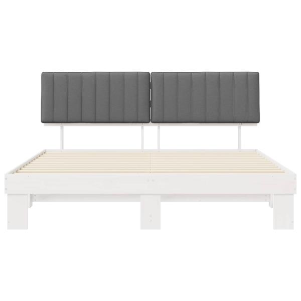 Bettgestell mit gepolstertem Kopfteil Hellgrau 180 x 200 cm