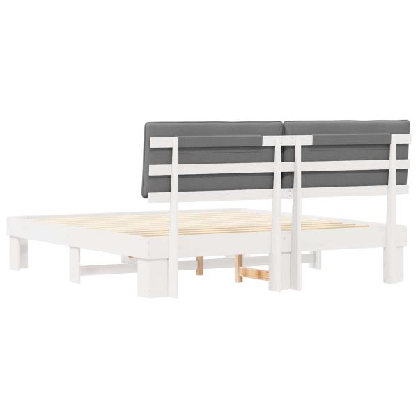 Bettgestell mit gepolstertem Kopfteil Hellgrau 180 x 200 cm