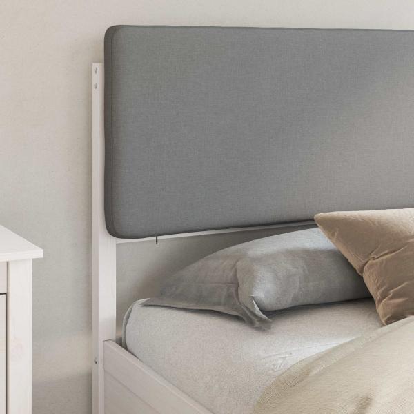 Bettgestell mit gepolstertem Kopfteil Hellgrau 200 x 200 cm