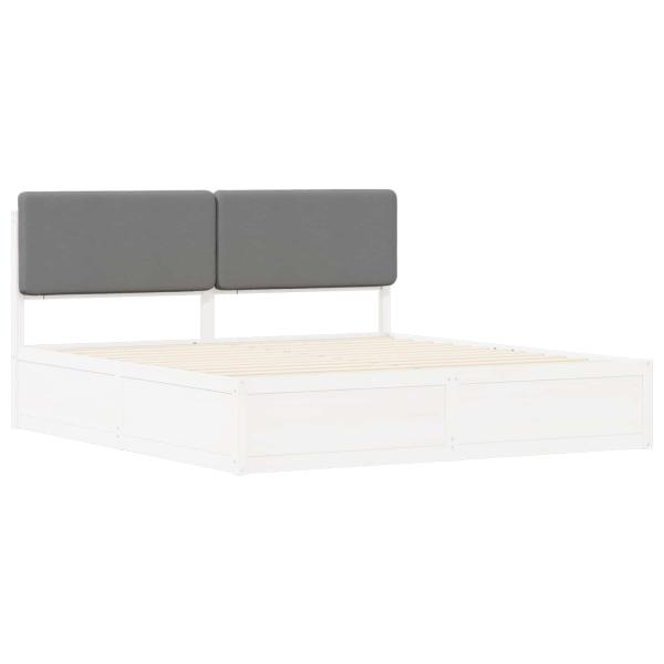 Bettgestell mit gepolstertem Kopfteil Hellgrau 200 x 200 cm