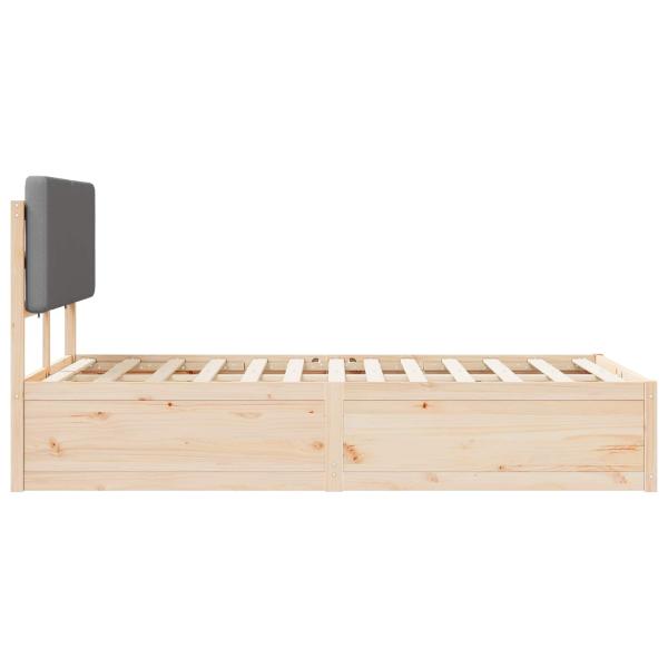 Bettgestell mit gepolstertem Kopfteil Hellgrau 140 x 200 cm