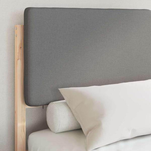Bettgestell mit gepolstertem Kopfteil Hellgrau 140 x 190 cm