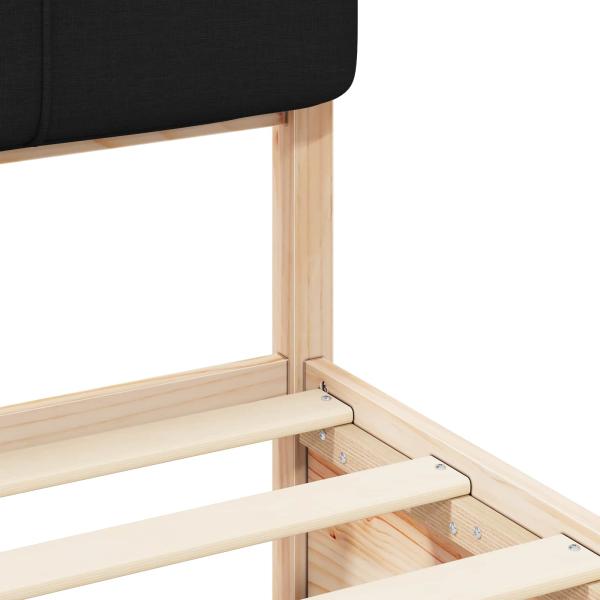 Bettgestell mit gepolstertem Kopfteil Schwarz 200 x 200 cm