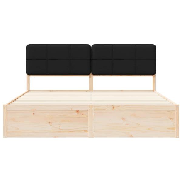 Bettgestell mit gepolstertem Kopfteil Schwarz 180 x 200 cm