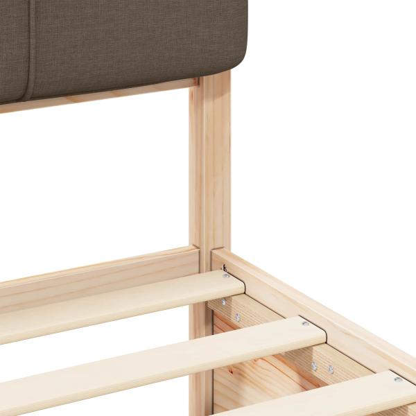 Bettgestell mit gepolstertem Kopfteil Taupe 180 x 200 cm