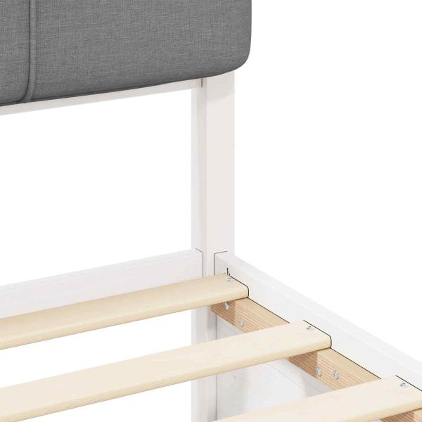 Bettgestell mit gepolstertem Kopfteil Hellgrau 180 x 200 cm