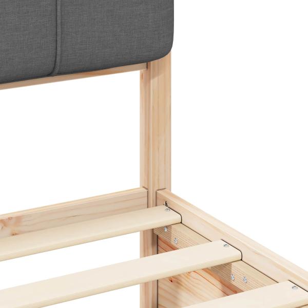 Bettgestell mit gepolstertem Kopfteil Dunkelgrau 150 x 200 cm