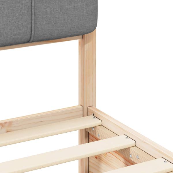 Bettgestell mit gepolstertem Kopfteil Hellgrau 140 x 190 cm