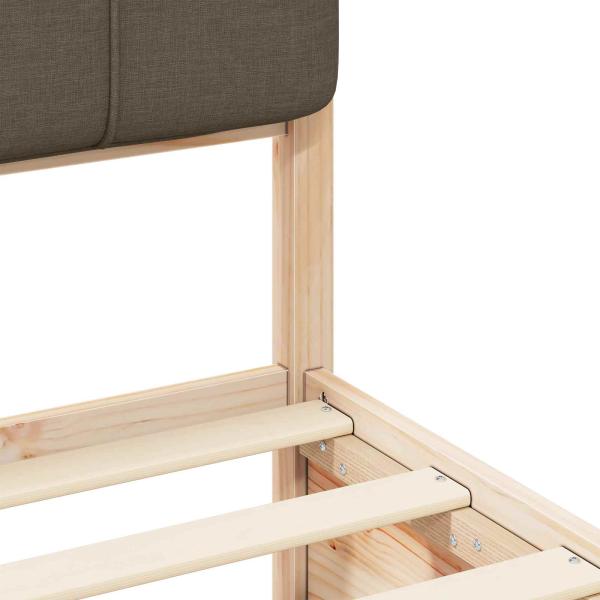 Bettgestell mit gepolstertem Kopfteil Taupe 140 x 190 cm