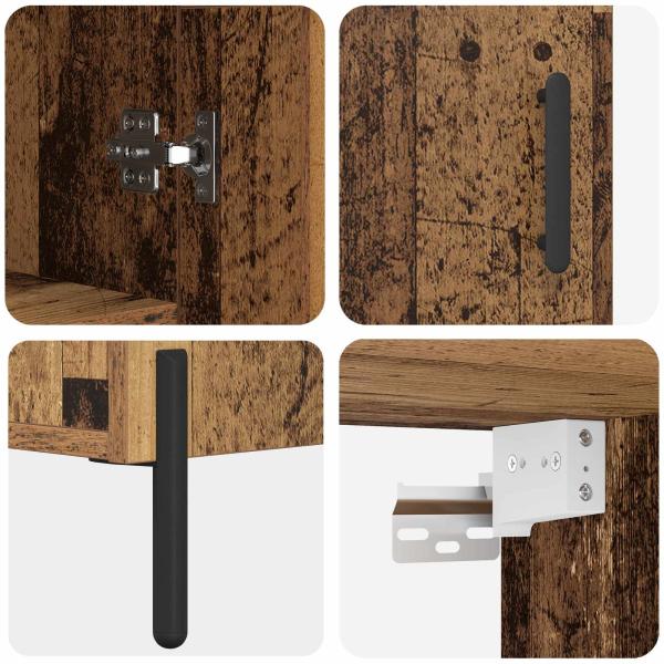 Hochboard Wandmontiert Altholz 69,5 x 34 x 180 cm Holzwerkstoff