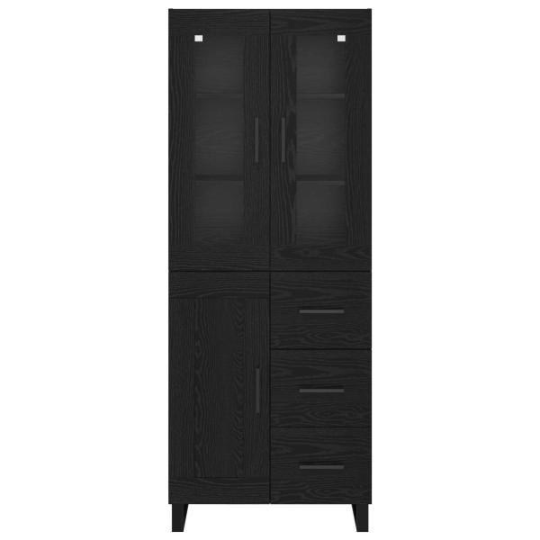 Hochboard Schwarz Eichen-Optik 69,5 x 34 x 180 cm Holzwerkstoff