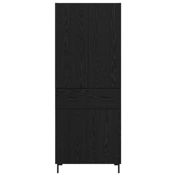 Hochboard Schwarz Eichen-Optik 69,5 x 34 x 180 cm Holzwerkstoff