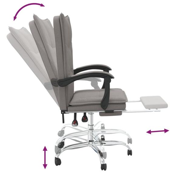 Bürostuhl mit Liegefunktion Taupe Stoff