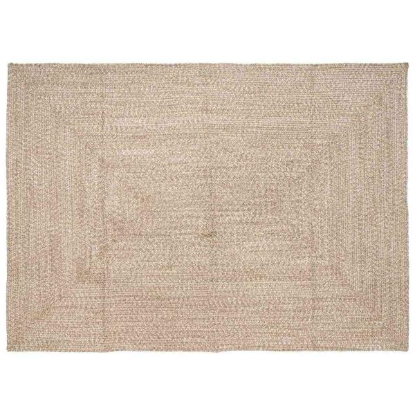 ARDEBO.de - Teppich Geflecht Natur und Weiß 200 x 290 cm Jute