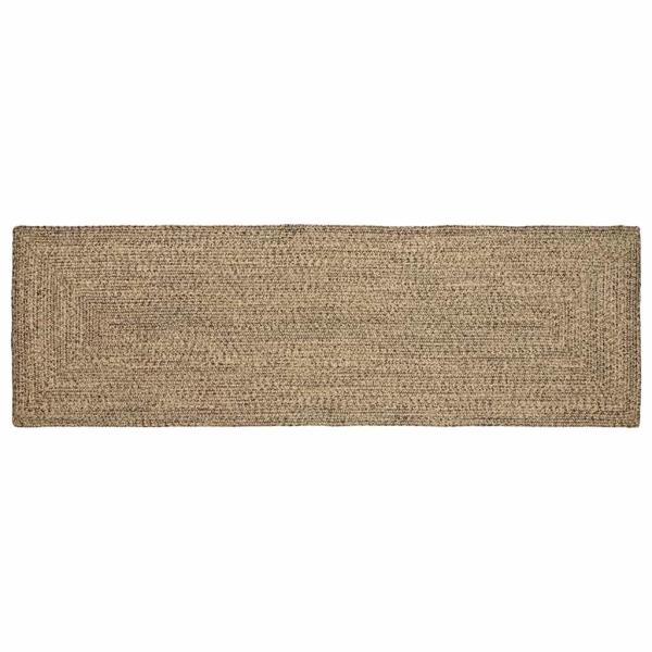 ARDEBO.de - Teppich Geflecht Natur und Schwarz 80 x 200 cm Jute