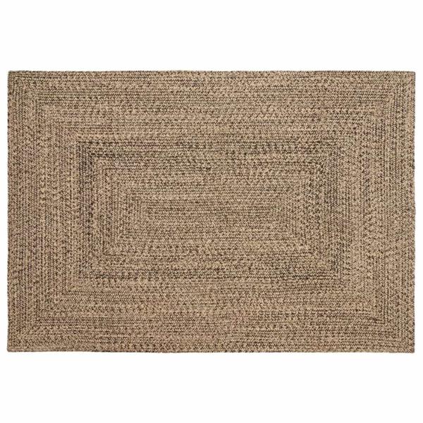 ARDEBO.de - Teppich Geflecht Natur und Schwarz 140 x 200 cm Jute