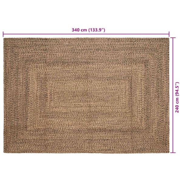Bereichsteppiche Natürlich und Schwarz 240 x 340 cm Jute