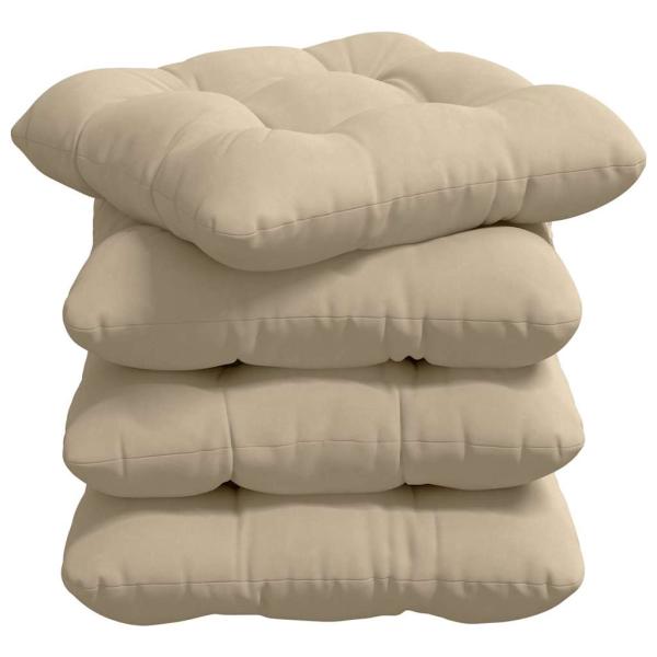 Sitzkissen 4 pcs Creme 40 x 40 cm Mikrofaserstoff