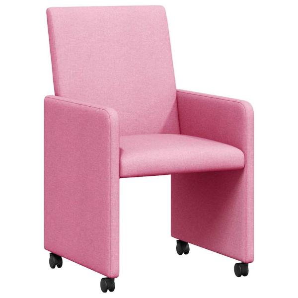 Esszimmerstühle mit Rädern 2 pcs Rosa 57 x 66 x 94 cm Stoff