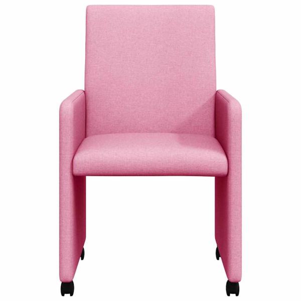 Esszimmerstühle mit Rädern 2 pcs Rosa 57 x 66 x 94 cm Stoff