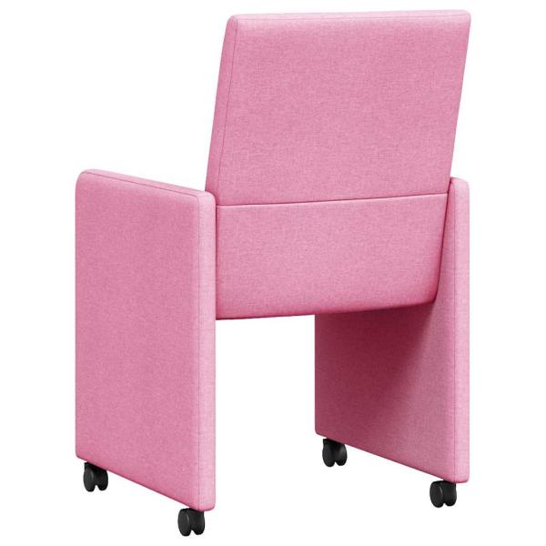 Esszimmerstühle mit Rädern 2 pcs Rosa 57 x 66 x 94 cm Stoff
