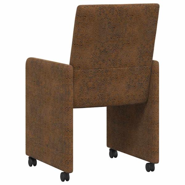 Esszimmerstühle mit Rädern 2 pcs Braun 57 x 66 x 94 cm