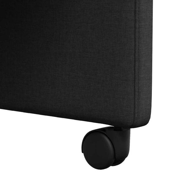 Esszimmerstühle mit Rädern 2 pcs Schwarz 57 x 67 x 95 cm Stoff