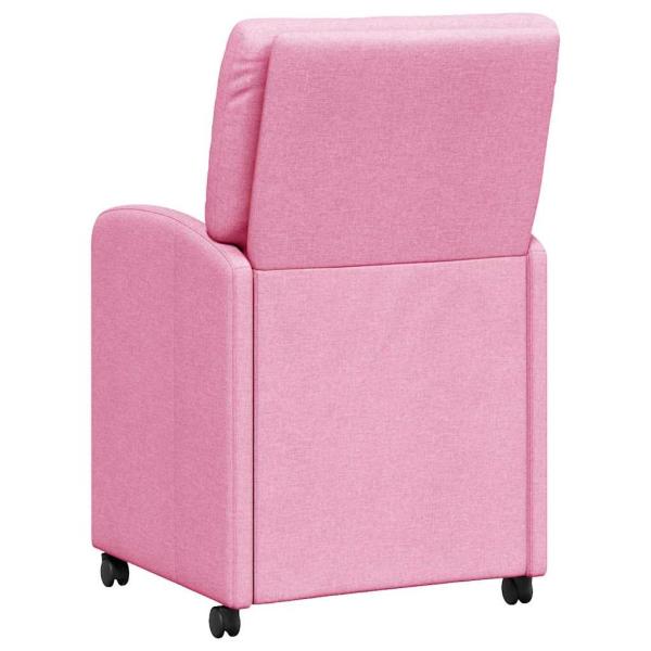 Esszimmerstühle mit Rädern 2 pcs Rosa 57 x 67 x 95 cm Stoff