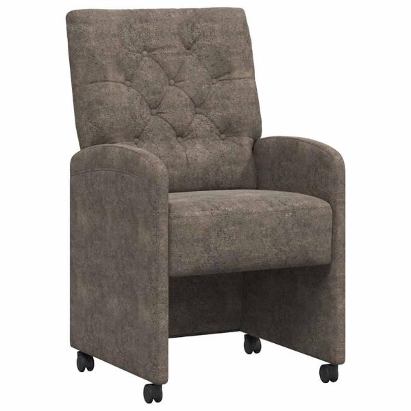 Esszimmerstühle mit Rädern 2 pcs Dunkelgrau 58 x 67 x 97 cm