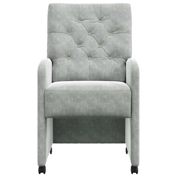 Esszimmerstühle mit Rädern 2 pcs Hellgrau 58 x 67 x 97 cm Samt