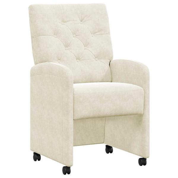 Esszimmerstühle mit Rädern 2 pcs Creme 58 x 67 x 97 cm Samt