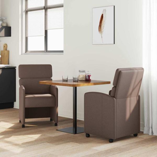 Esszimmerstühle 2 pcs Braun 58 x 65 x 98 cm Kunstleder