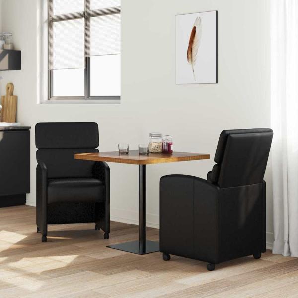 Esszimmerstühle 2 pcs Schwarz 58 x 65 x 98 cm Kunstleder