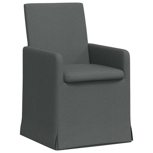 Esszimmerstühle 2 pcs Dunkelgrau 57 x 67 x 95 cm Stoff