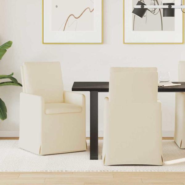 ARDEBO.de - Esszimmerstühle 2 pcs Beige 57 x 67 x 98 cm Leinen