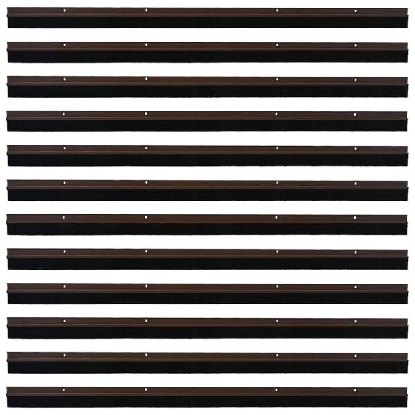 Aufsteck Türbürstendichtungen 12 pcs Braun 100 cm