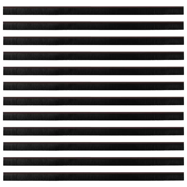 Aufsteck Türbürstendichtungen 12 pcs Braun 100 cm