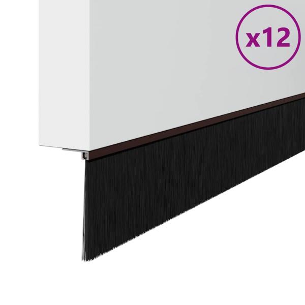 Aufsteck Türbürstendichtungen 12 pcs Braun 100 cm