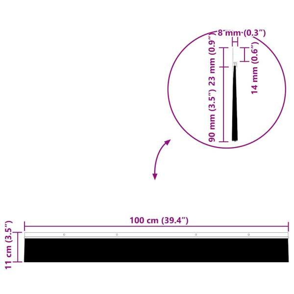Aufsteck Türbürstendichtungen 6 pcs Silber 100 cm