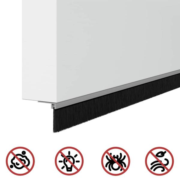 Aufsteck Türbürstendichtungen 2 pcs Silber 100 cm