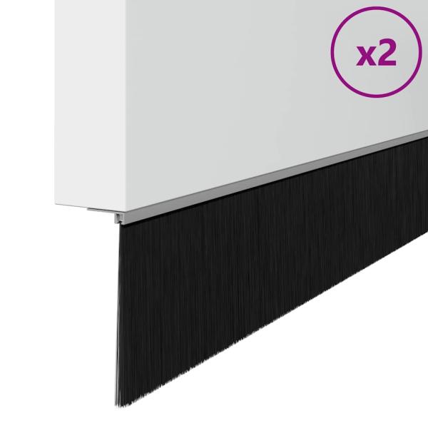 Aufsteck Türbürstendichtungen 2 pcs Silber 100 cm