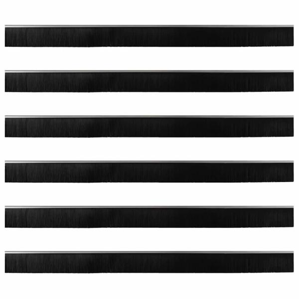 Aufsteck Türbürstendichtungen 6 pcs Silber 100 cm