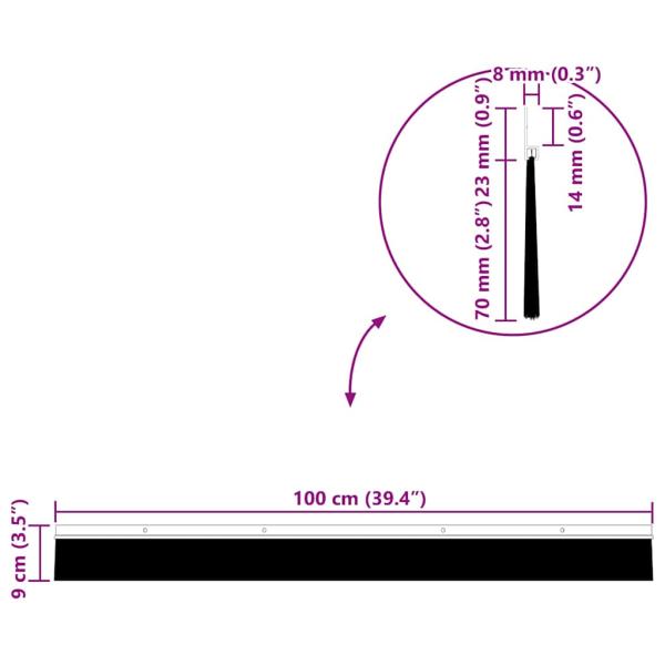 Aufsteck Türbürstendichtungen 2 pcs Weiß 100 cm
